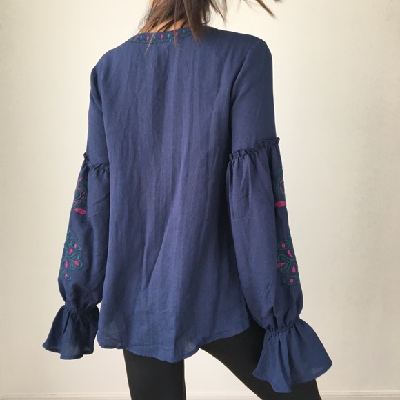 BOHO EMBROIDERED TASSELS TOP - Picture 7 of 10